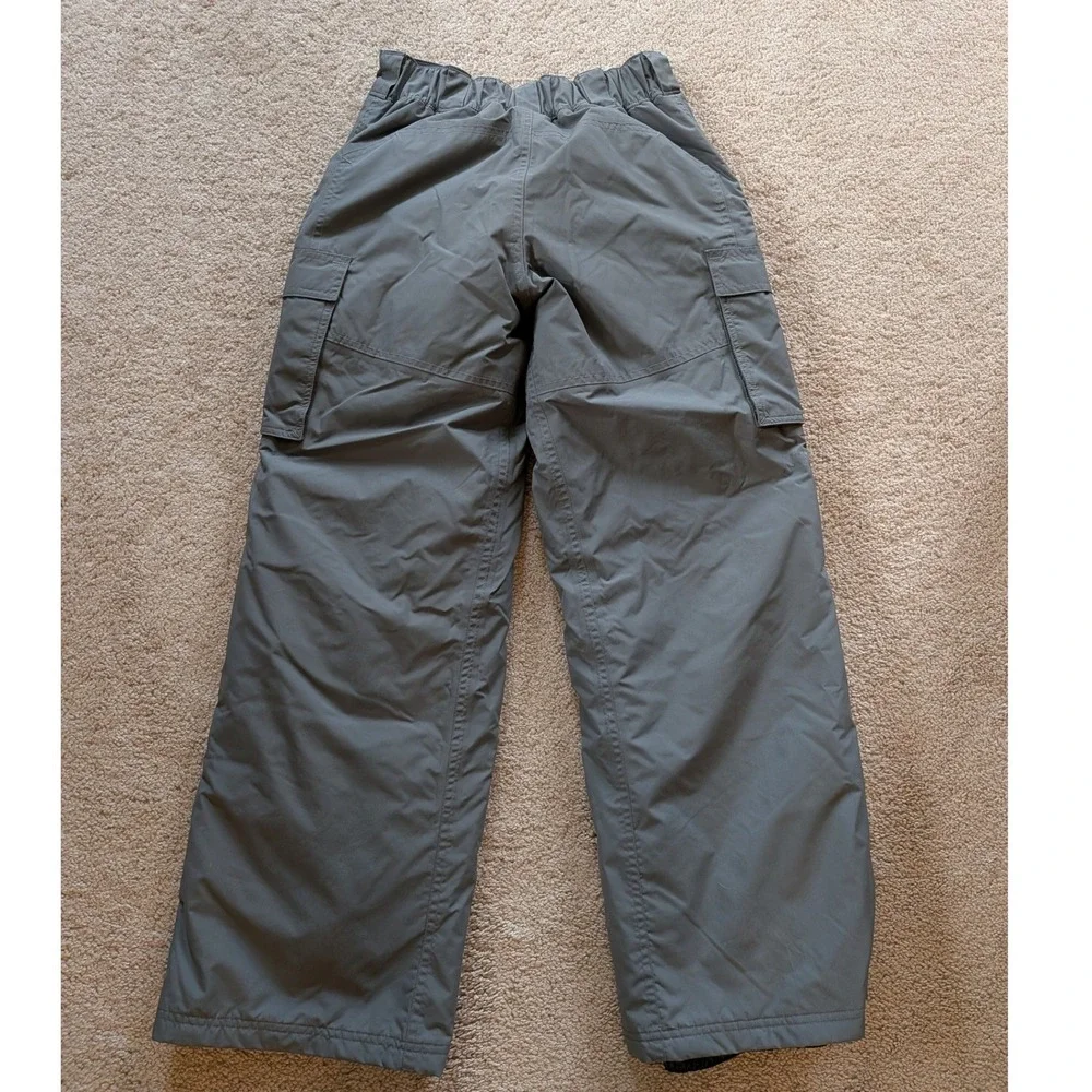Boys Gray Outdoor Cargo Pants Elastic Waist Hiking Trousers Large